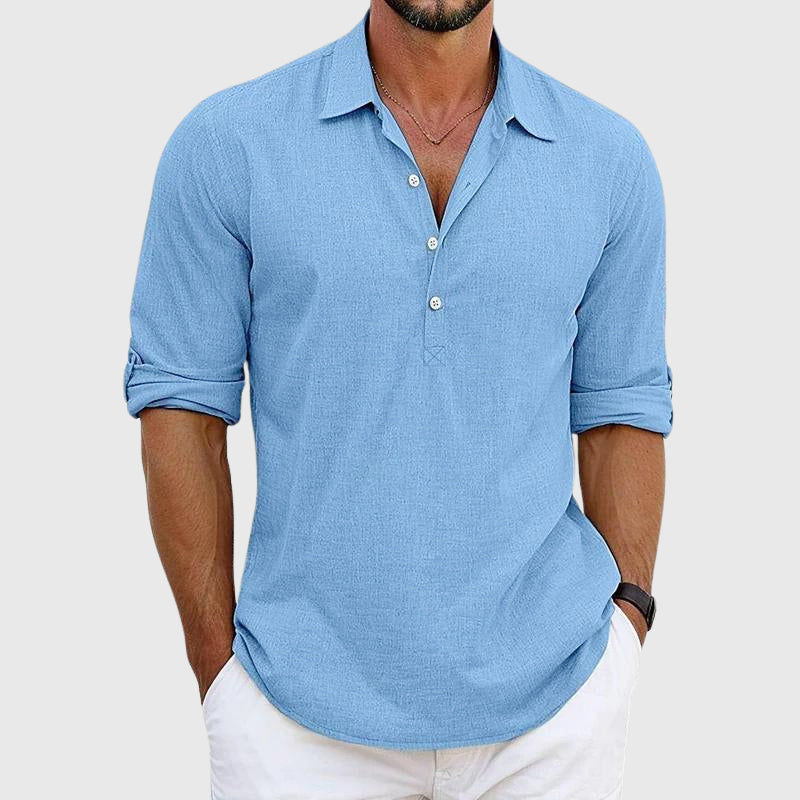 Louis Morel Classic Henley Style Shirt