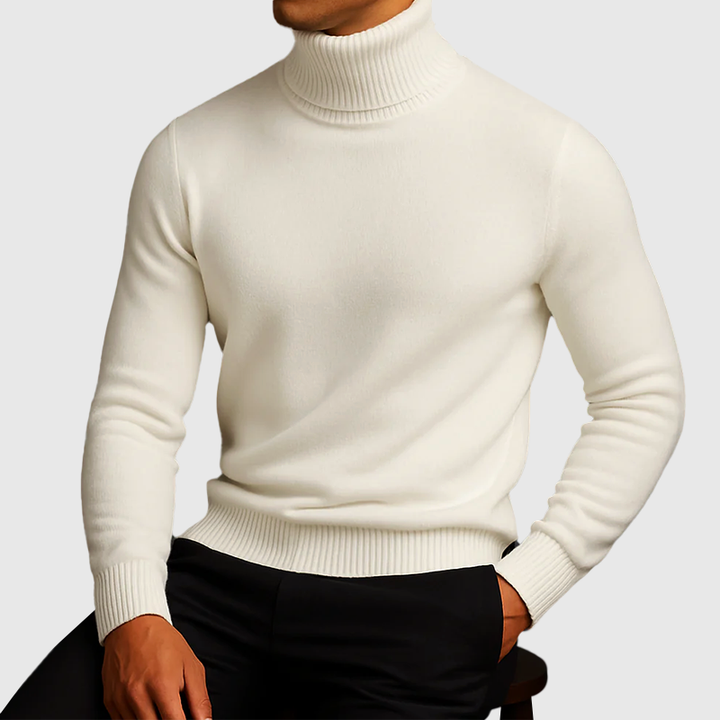 Louis Morel Fleece Lined Turtleneck Sweater