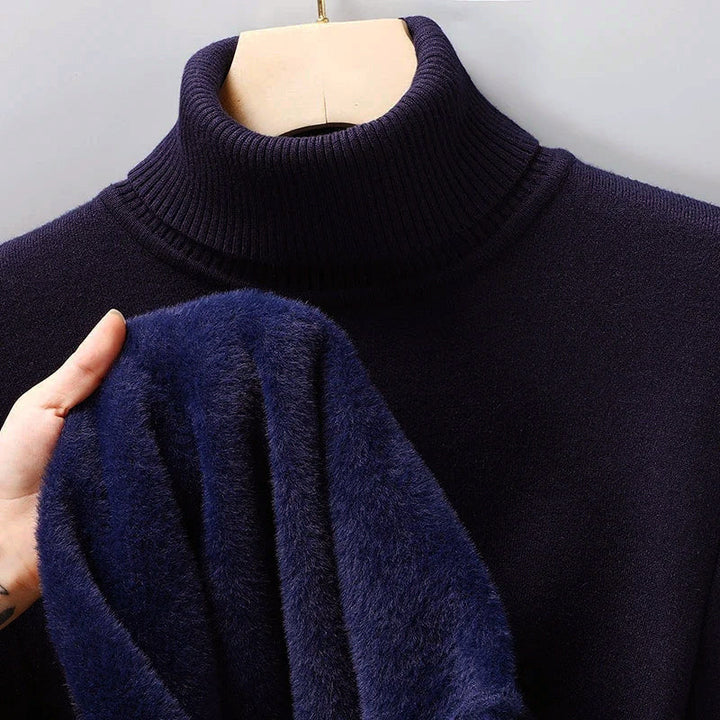 Louis Morel Fleece Lined Turtleneck Sweater