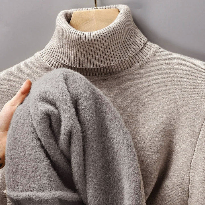Louis Morel Fleece Lined Turtleneck Sweater