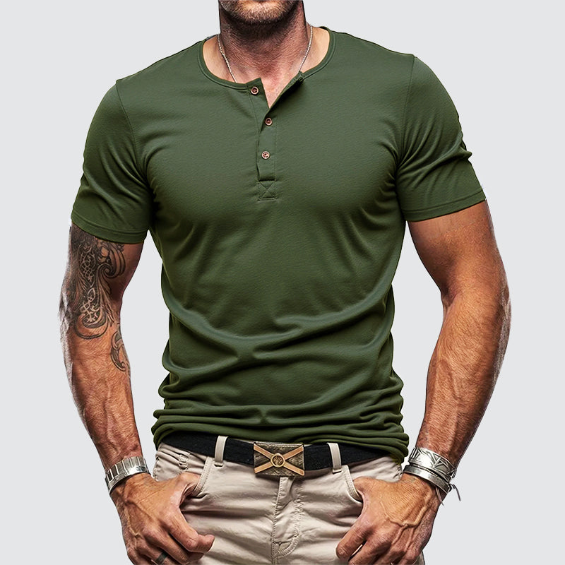 Louis Morel Gym Style Henley T-Shirt