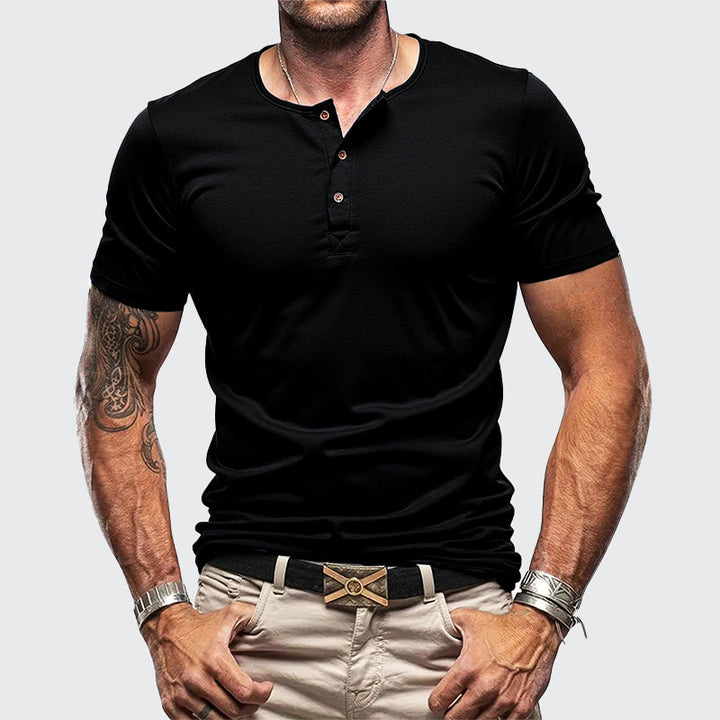 Louis Morel Gym Style Henley T-Shirt