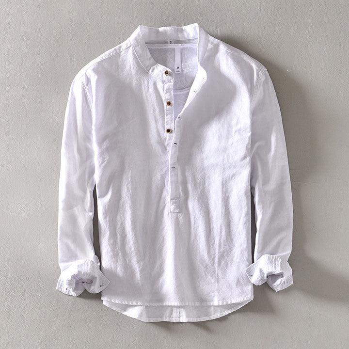 Louis Morel Henley Linen Shirt