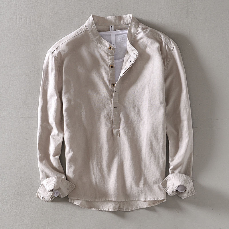 Louis Morel Henley Linen Shirt