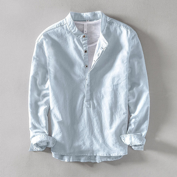 Louis Morel Henley Linen Shirt