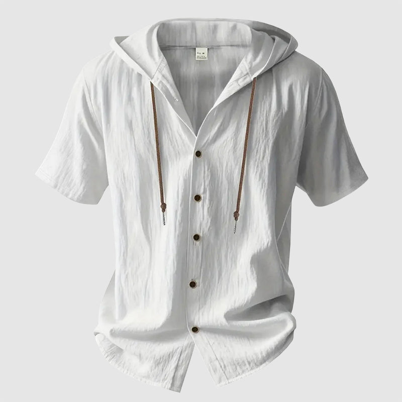 Louis Morel Hooded Linen Summer Shirt