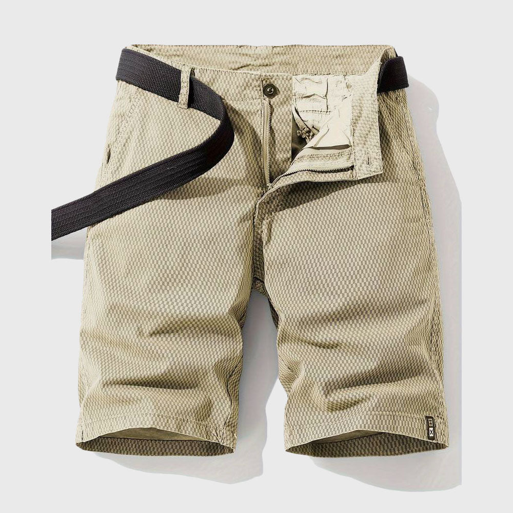 Louis Morel Patterned Casual Shorts with Belt