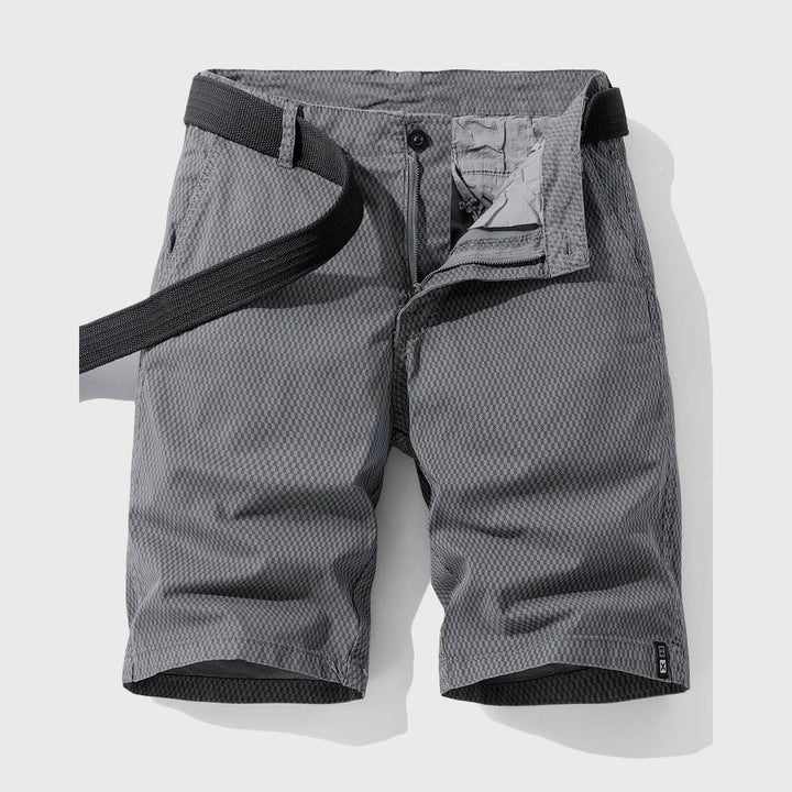 Louis Morel Patterned Casual Shorts with Belt