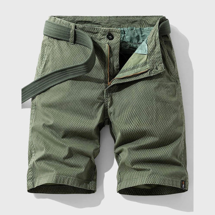 Louis Morel Patterned Casual Shorts with Belt