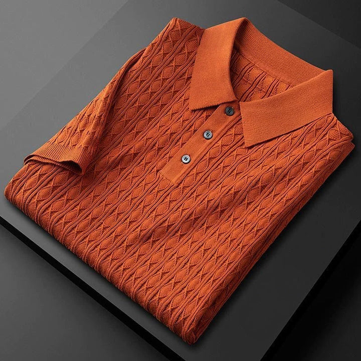 Louis Morel Patterned Short Sleeve Polo