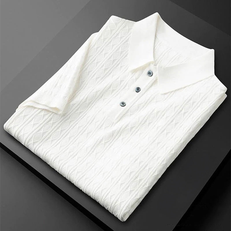 Louis Morel Patterned Short Sleeve Polo