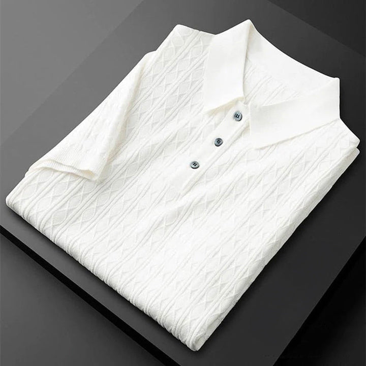 Louis Morel Patterned Short Sleeve Polo