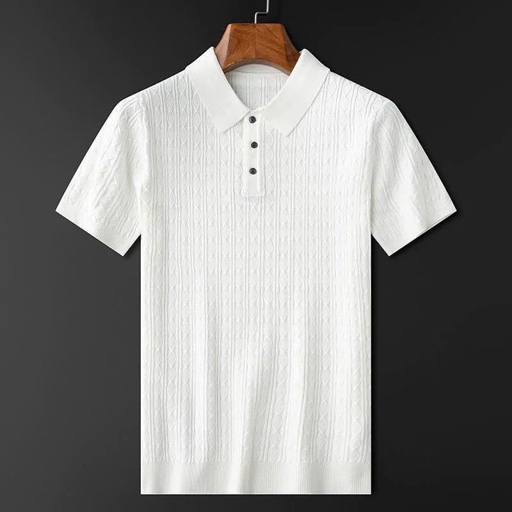 Louis Morel Patterned Short Sleeve Polo