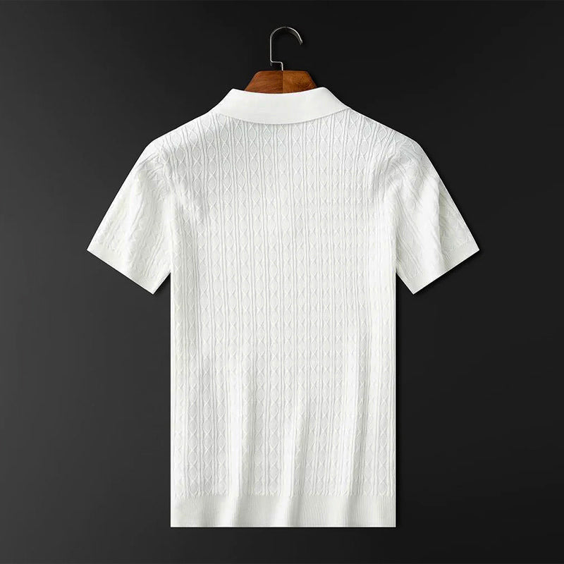 Louis Morel Patterned Short Sleeve Polo