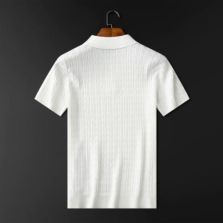Louis Morel Patterned Short Sleeve Polo