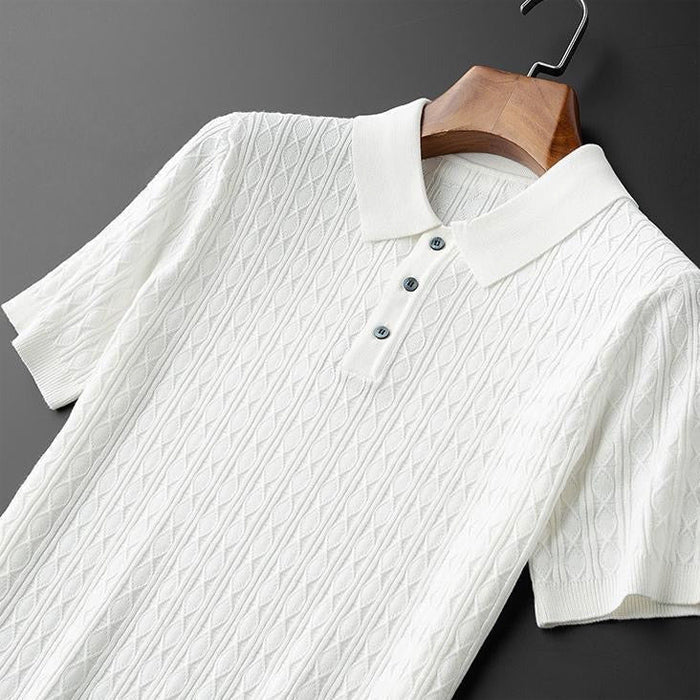 Louis Morel Patterned Short Sleeve Polo