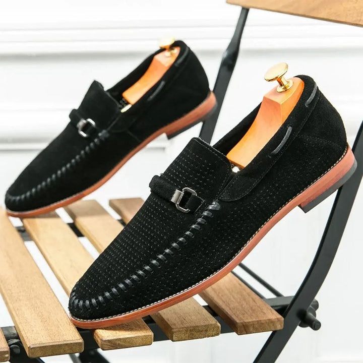 Louis Morel Perforated Suede Loafers