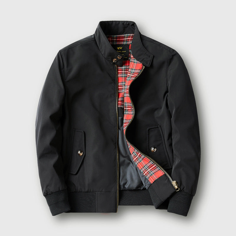 Louis Morel Plaid Lined Harrington Jacket