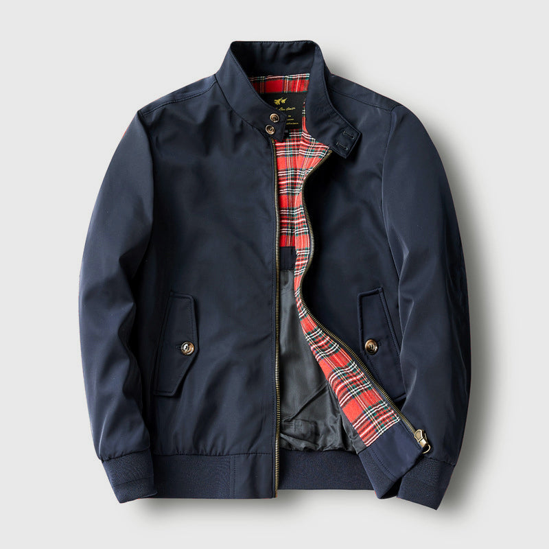 Louis Morel Plaid Lined Harrington Jacket
