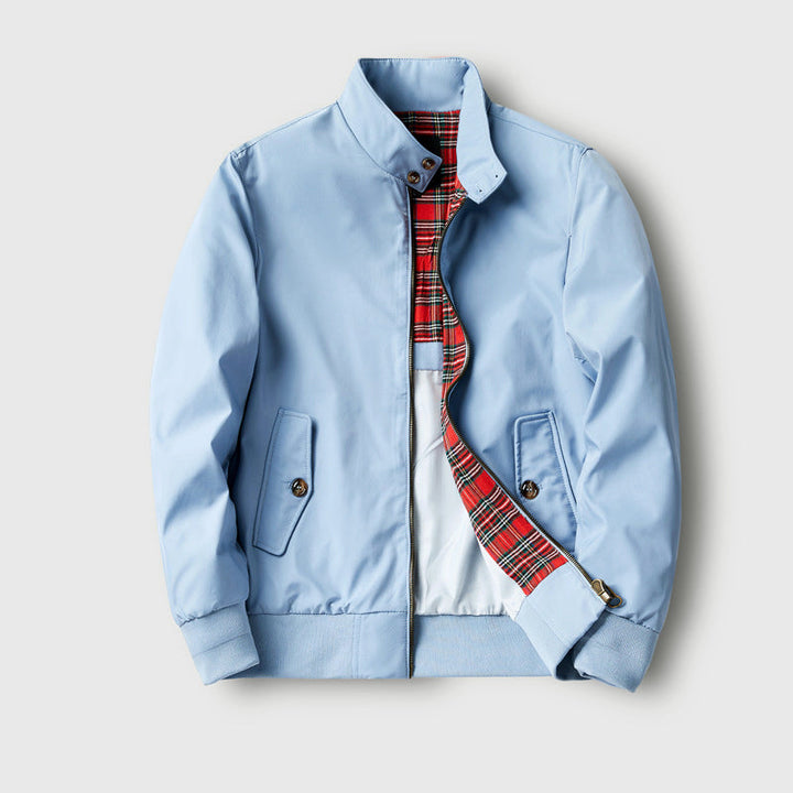 Louis Morel Plaid Lined Harrington Jacket
