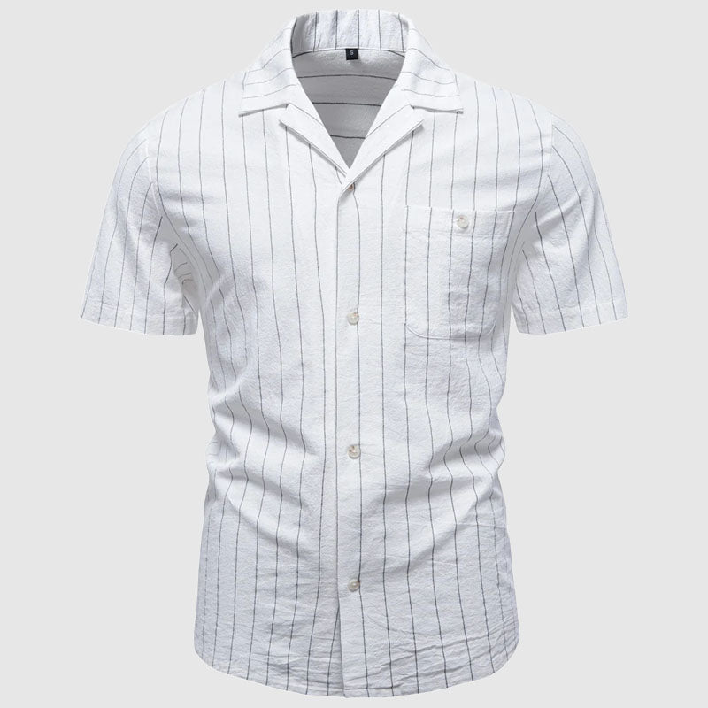 Louis Morel Short Sleeve Pinstripe Shirt