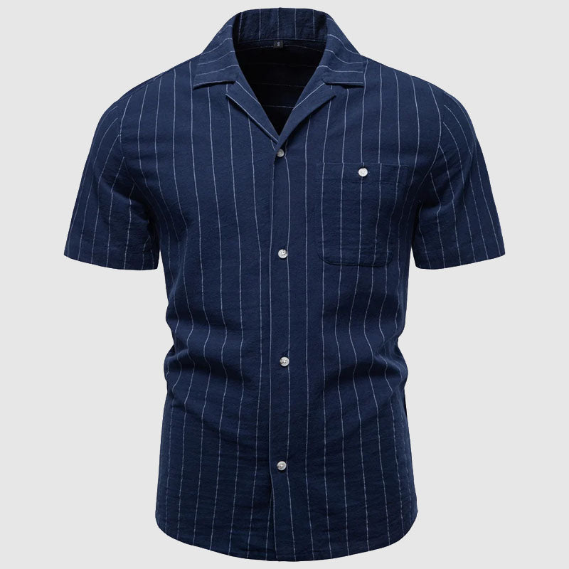 Louis Morel Short Sleeve Pinstripe Shirt