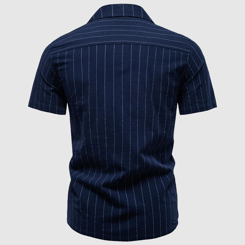 Louis Morel Short Sleeve Pinstripe Shirt