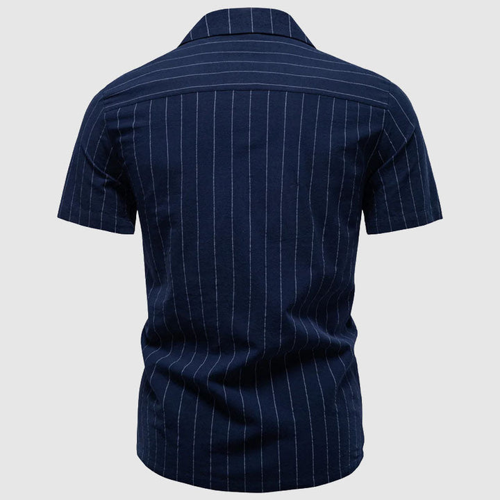 Louis Morel Short Sleeve Pinstripe Shirt