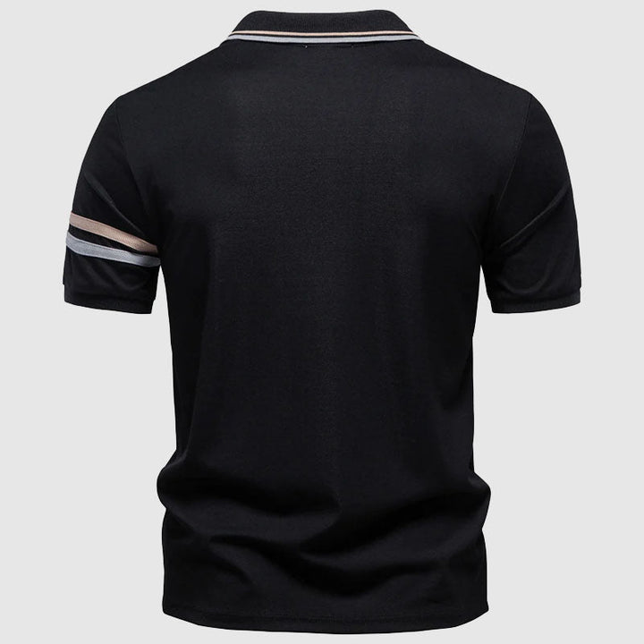 Louis Morel Short Sleeve Polo with Half-Zip Collar