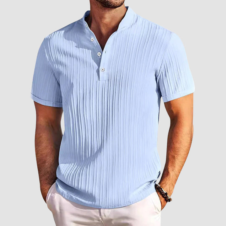 Louis Morel Short Sleeve Ribbed Henley Shirt