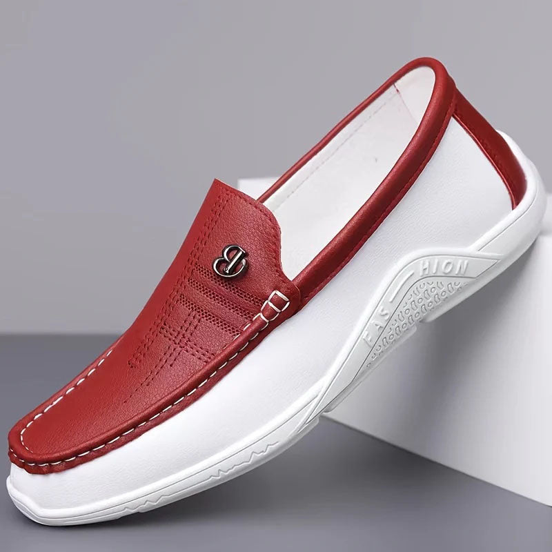 Louis Morel Slip-On Loafers with Contrast Panel