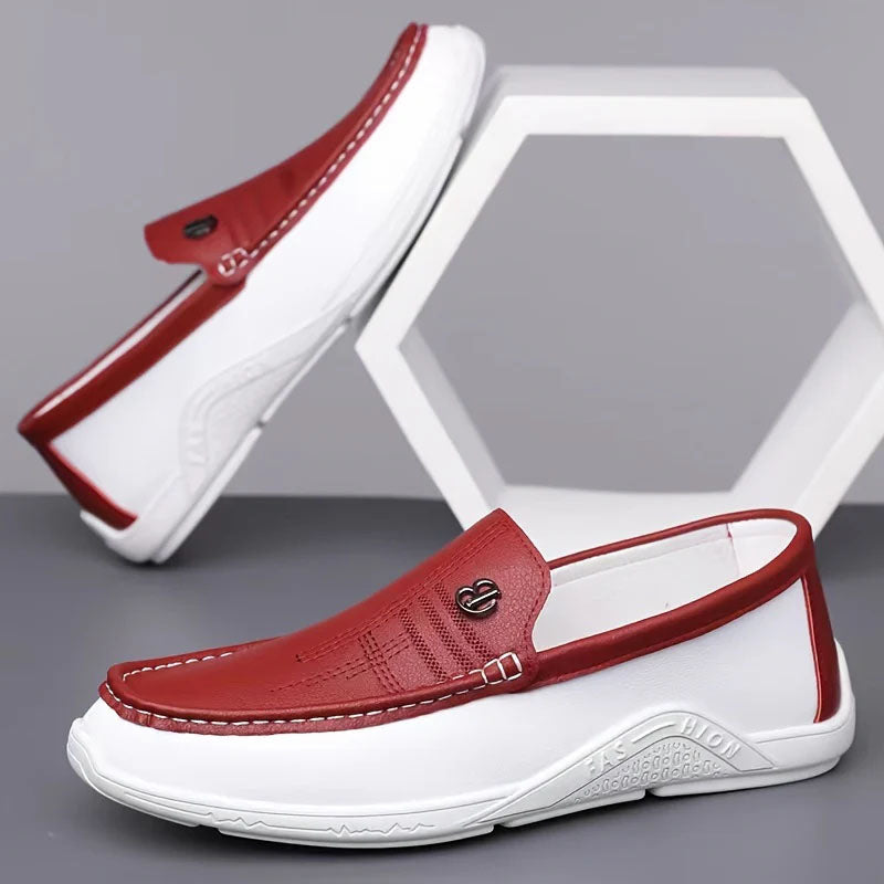 Louis Morel Slip-On Loafers with Contrast Panel