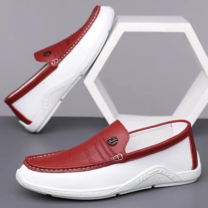 Louis Morel Slip-On Loafers with Contrast Panel