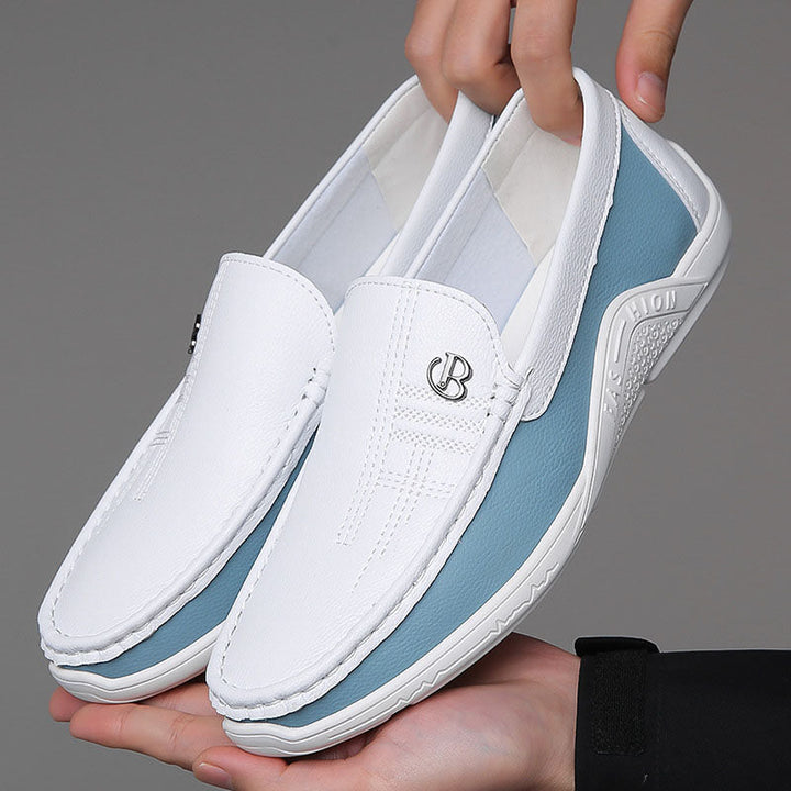 Louis Morel Slip-On Loafers with Contrast Panel