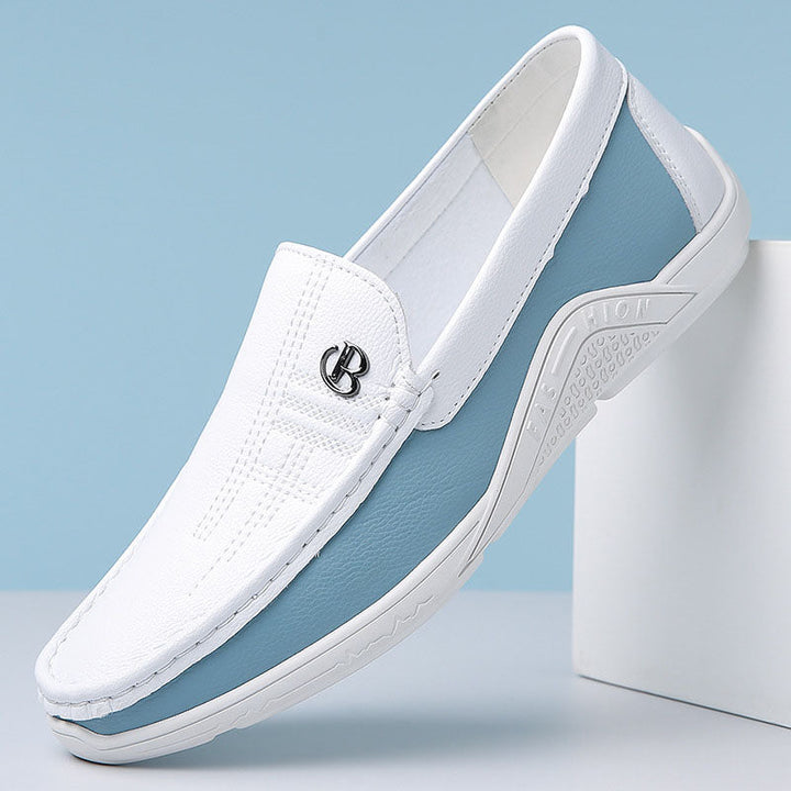 Louis Morel Slip-On Loafers with Contrast Panel