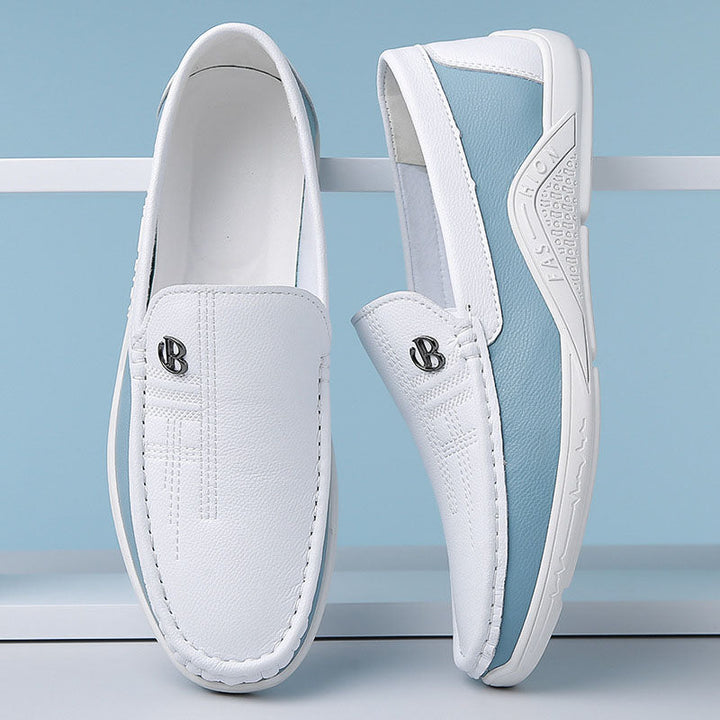 Louis Morel Slip-On Loafers with Contrast Panel