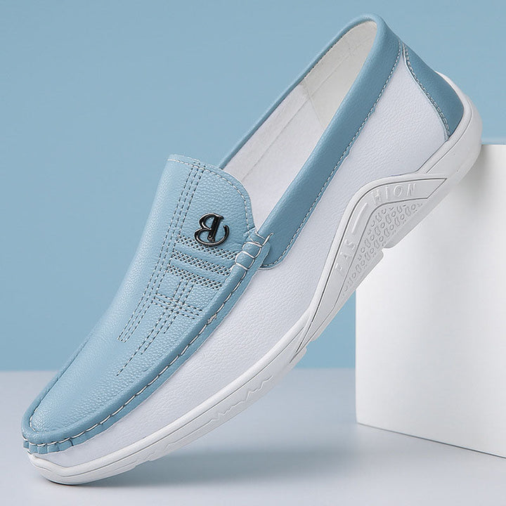 Louis Morel Slip-On Loafers with Contrast Panel