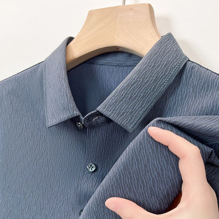 Louis Morel Striped Texture Button-Up Shirt