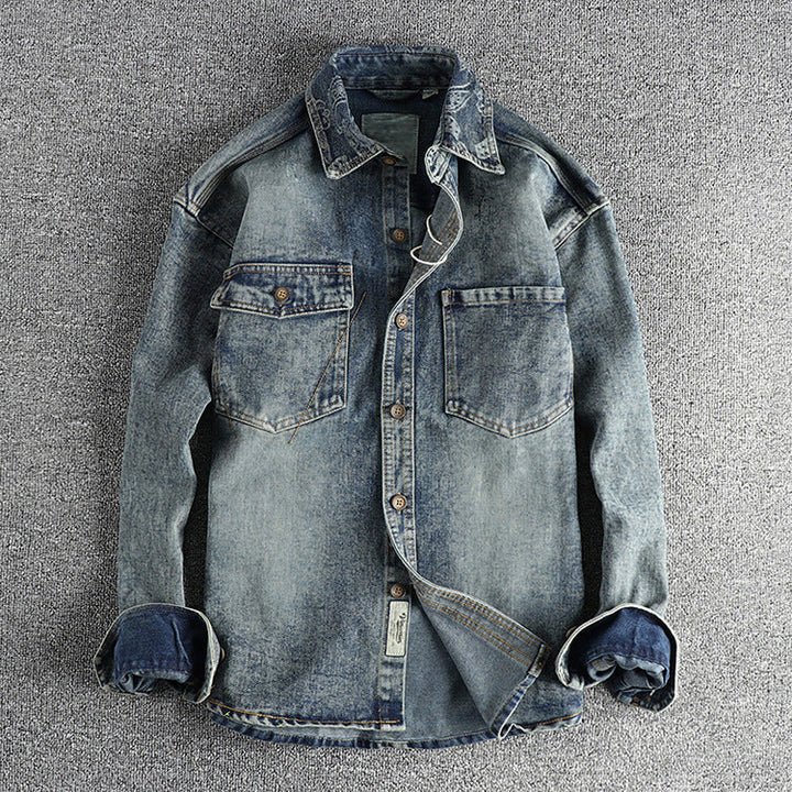 Louis Morel Washed Denim Button Shirt