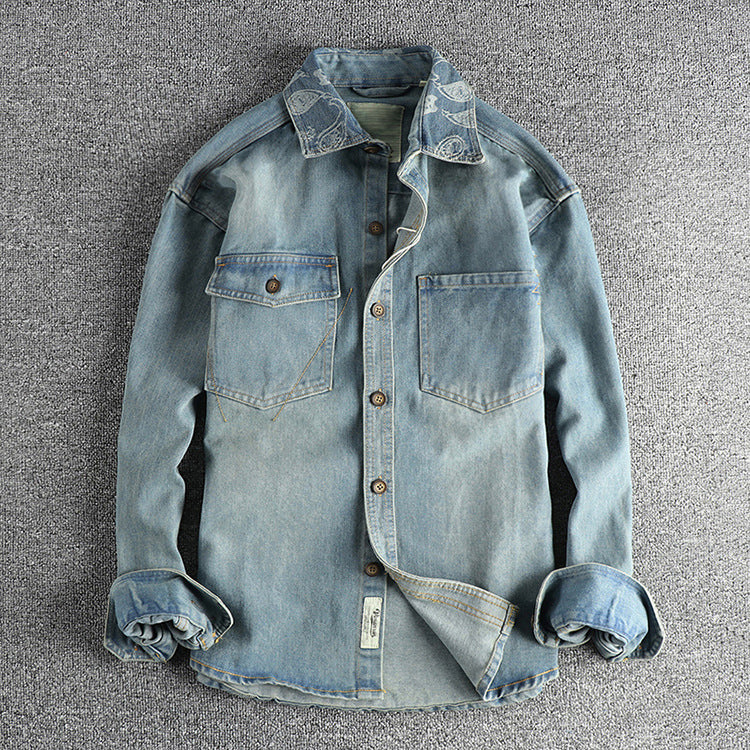 Louis Morel Washed Denim Button Shirt