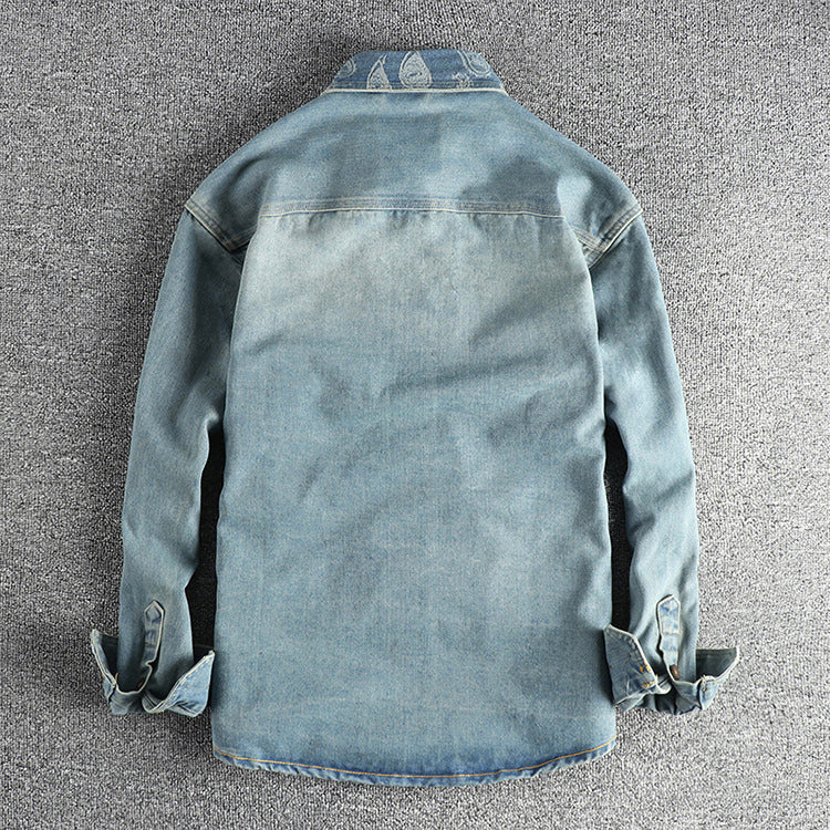 Louis Morel Washed Denim Button Shirt