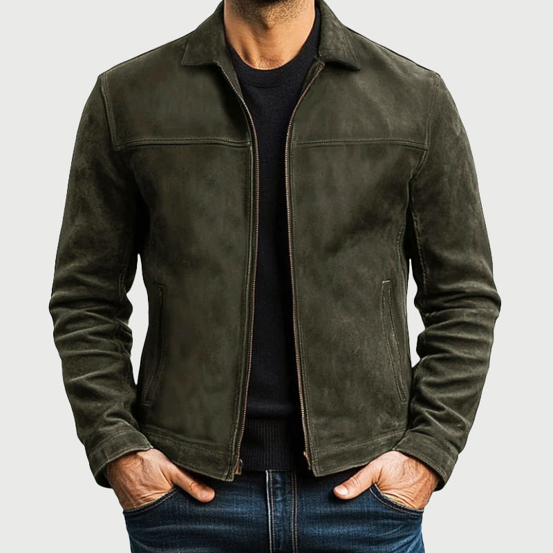 Louis Morel Zip-Up Faux Leather Jacket