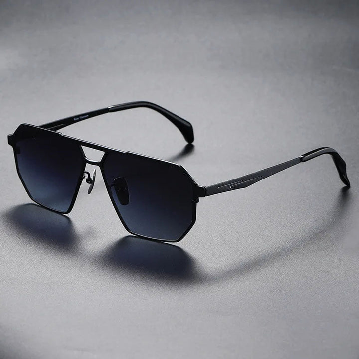 Lumièr Titanium Frame Geometric Sunglasses