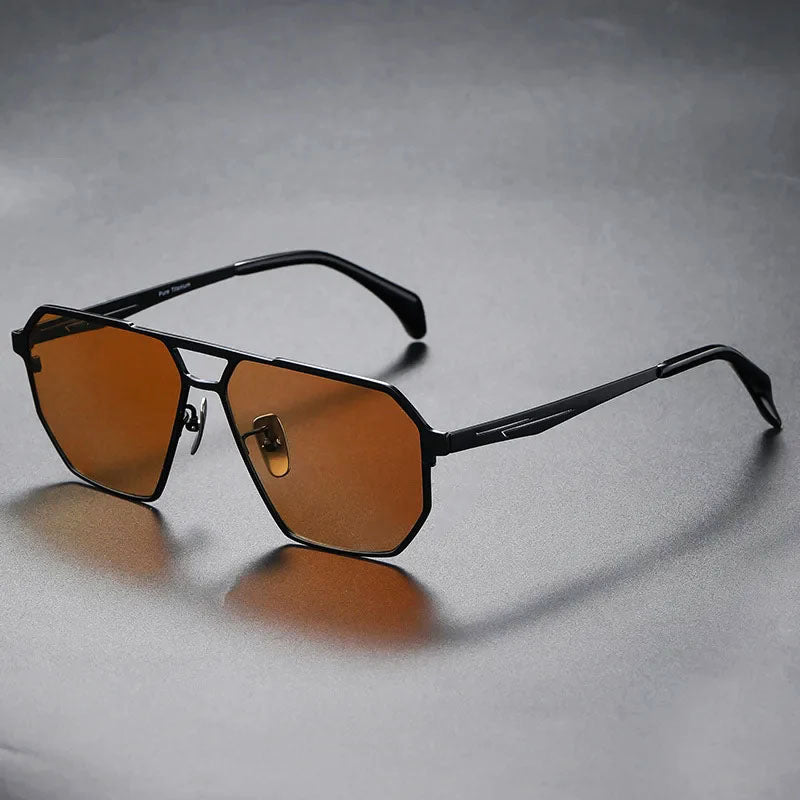 Lumièr Titanium Frame Geometric Sunglasses