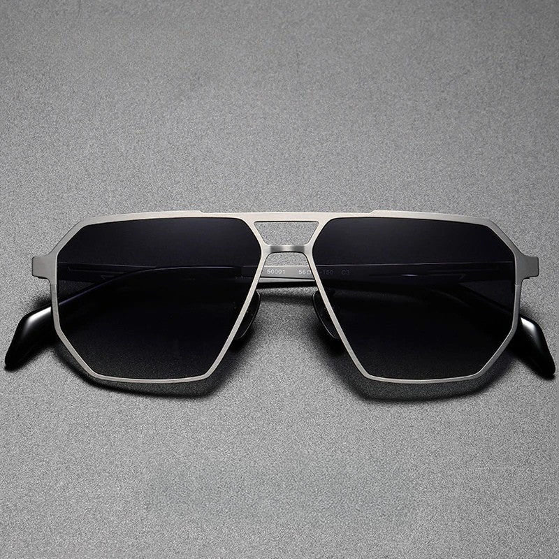 Lumièr Titanium Frame Geometric Sunglasses