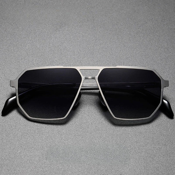 Lumièr Titanium Frame Geometric Sunglasses