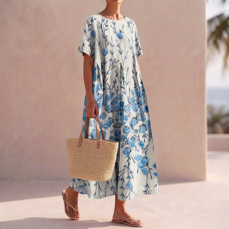 Maisie - Women’s Boho Floral A-Line Midi Dress