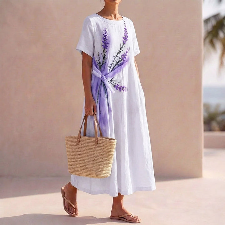 Maisie - Women’s Boho Floral A-Line Midi Dress