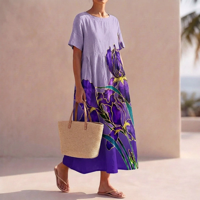 Maisie - Women’s Boho Floral A-Line Midi Dress