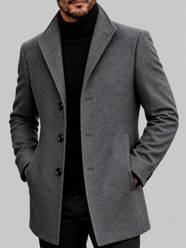 Malcolm – Men’s Tailored Button-Front Wool Coat